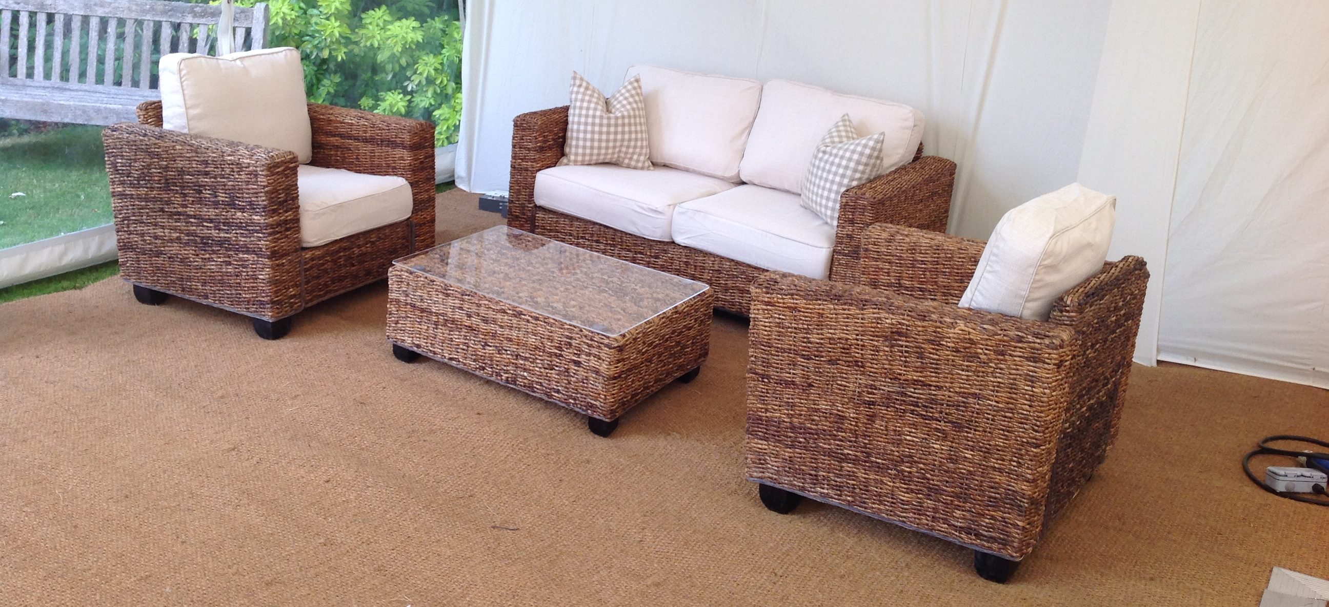 Indoor Natural Rattan Sofa Set - Furniture4Events