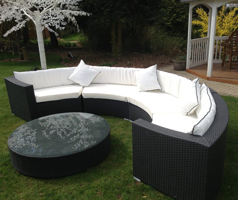 Charcoal Outdoor Curved Rattan Furniture4Events