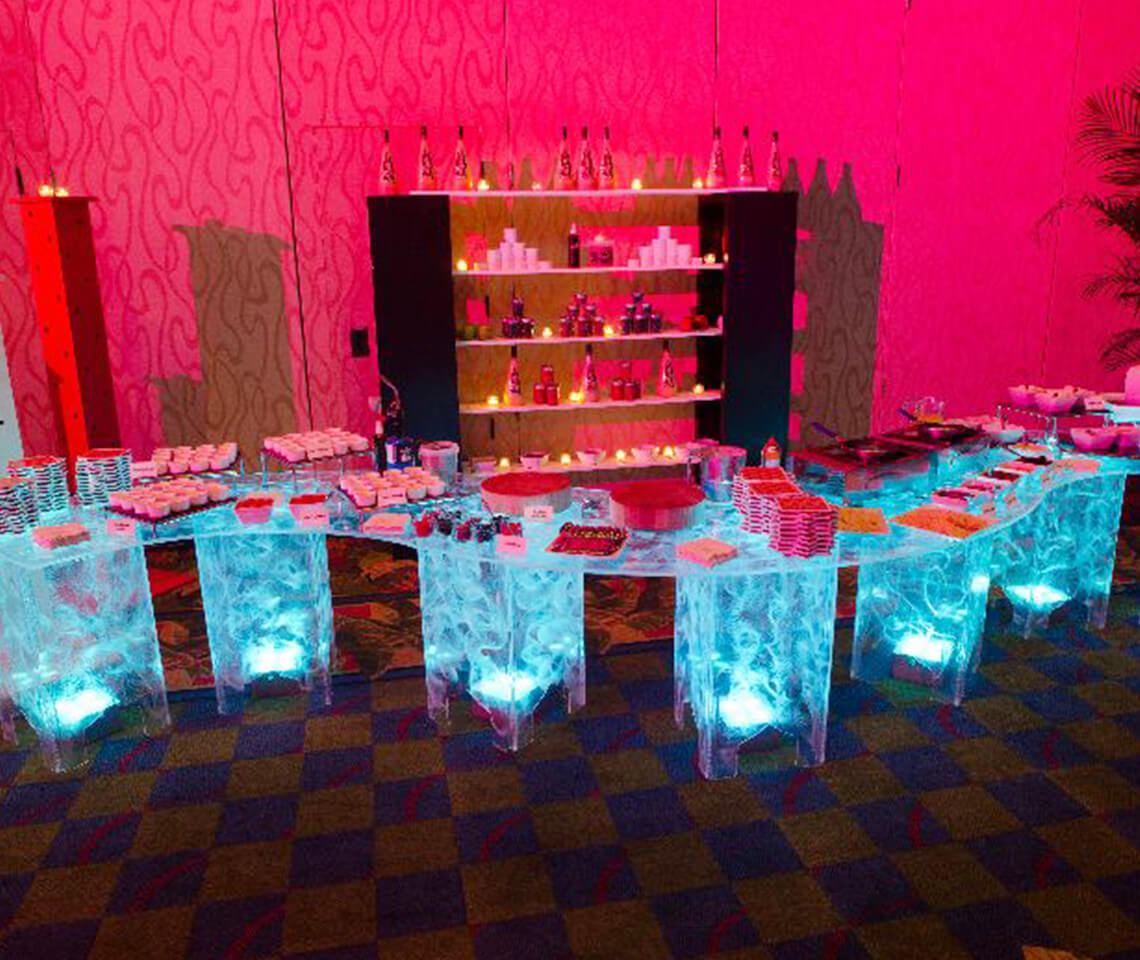 Swirled Illuminated Wave Buffet Counter Furniture4Events
